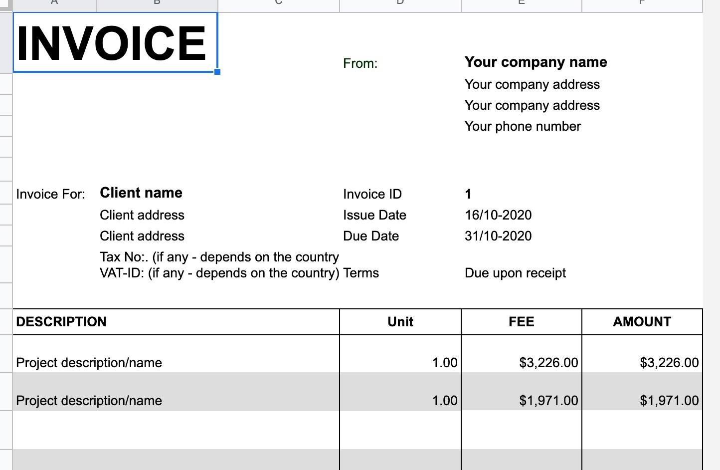 Invoice For Freelance Work In Minutes With This Template And Email Script