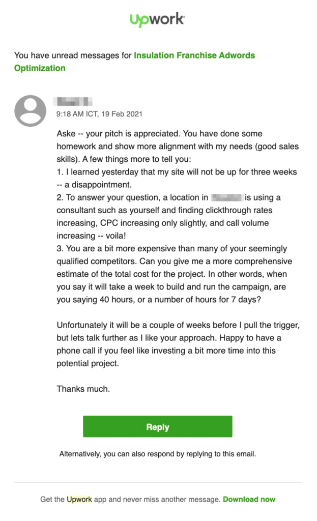 best cover letter for typing job upwork